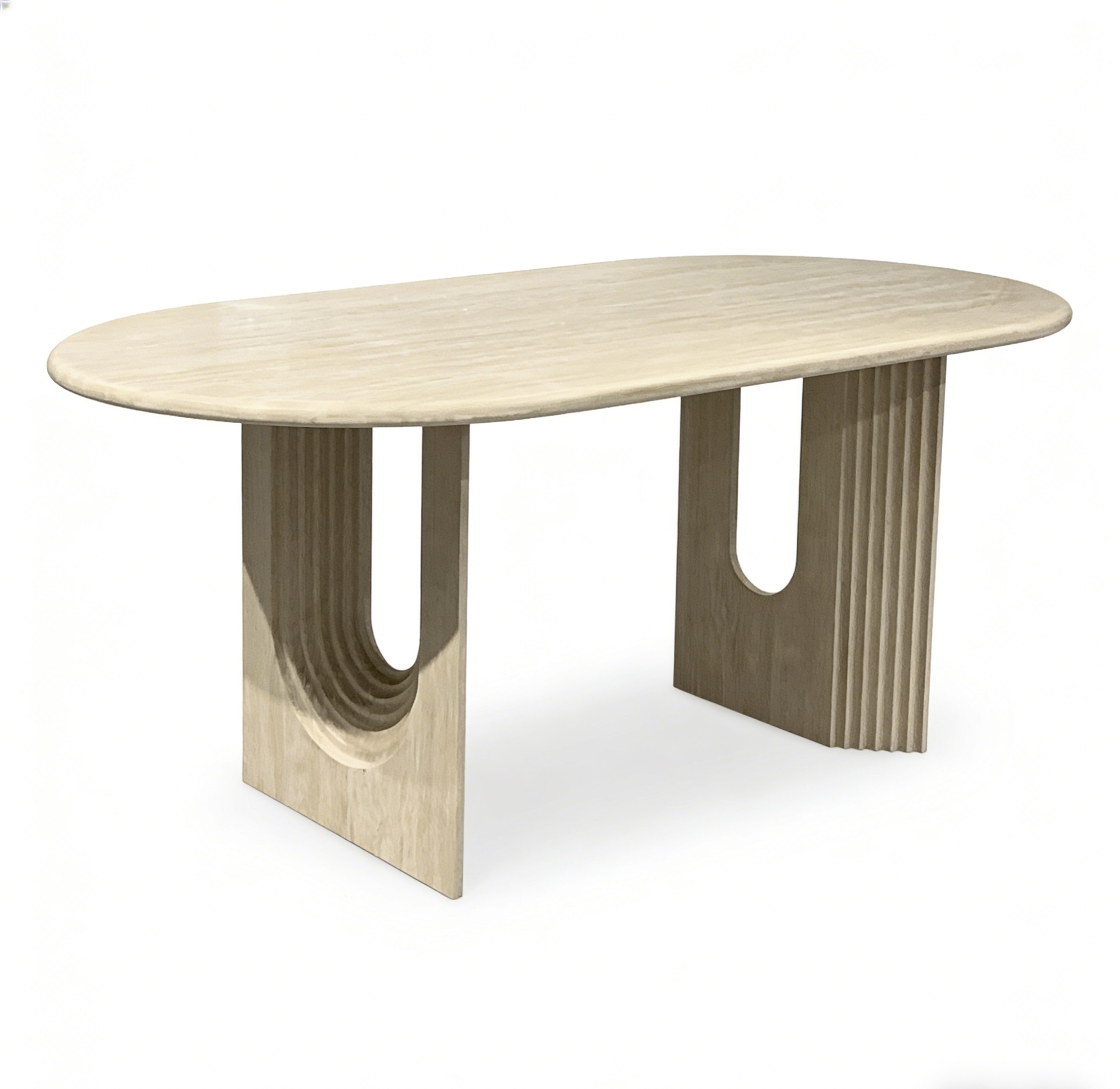 Minimalist travertine dining table