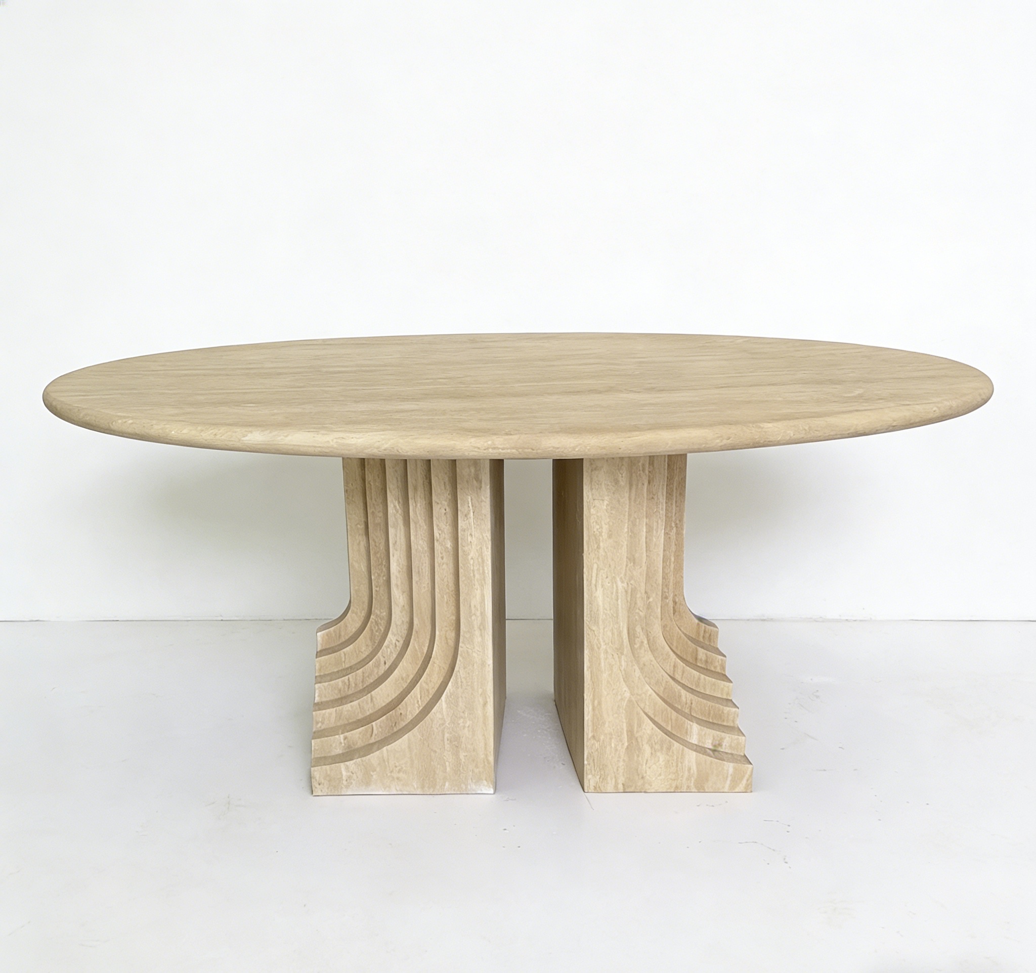 Simple travertine dining table